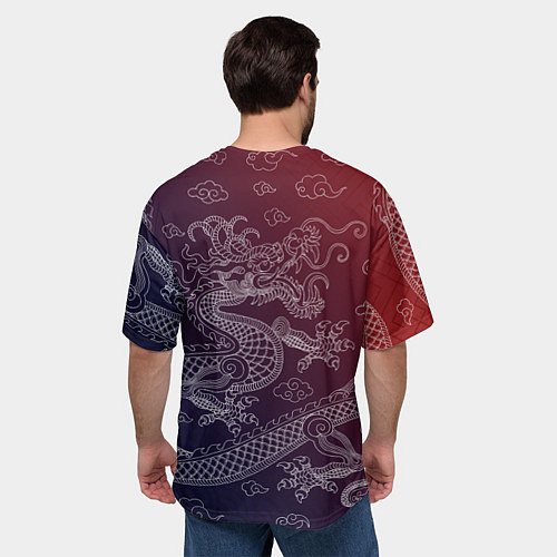 Мужская футболка оверсайз Традиционный китайский дракон / 3D-принт – фото 4
