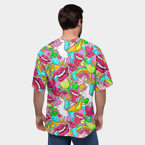 Мужская футболка оверсайз Губы фреш / 3D-принт – фото 4