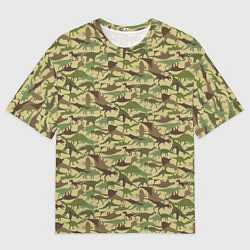 Мужская футболка оверсайз Динозавры камуфляж