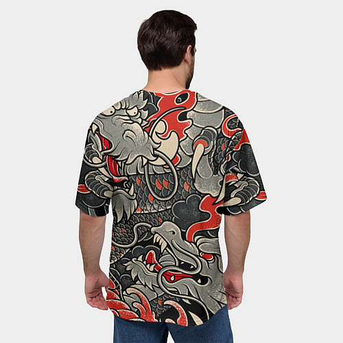 Мужская футболка оверсайз Китайский Дракон, China Dragon / 3D-принт – фото 4