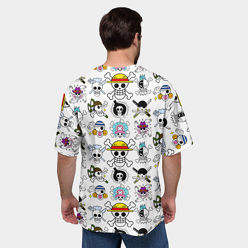 Мужская футболка оверсайз Веселые Роджеры пиратов Соломенной Шляпы / 3D-принт – фото 4
