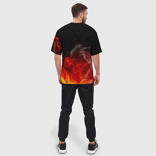 Мужская футболка оверсайз Зоро в огне One Piece Большой куш / 3D-принт – фото 4