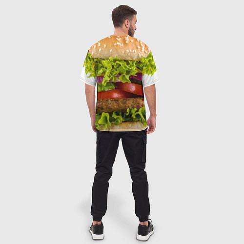 Мужская футболка оверсайз Бургер / 3D-принт – фото 4