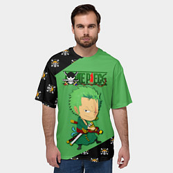 Футболка оверсайз мужская Ророноа Зоро One Piece Большой куш, цвет: 3D-принт — фото 2