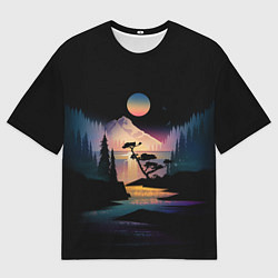 Мужская футболка оверсайз Природа в темноте