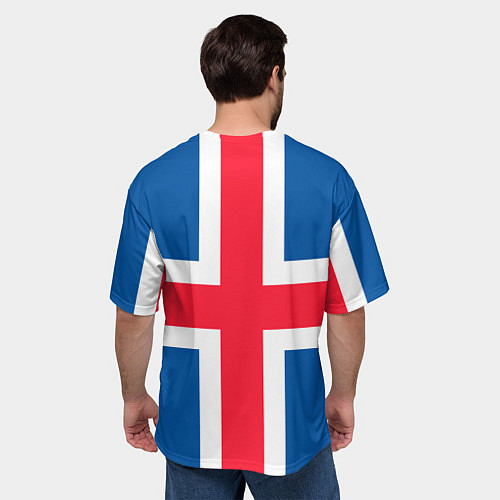 Мужская футболка оверсайз Флаг и Герб Исландии / 3D-принт – фото 4