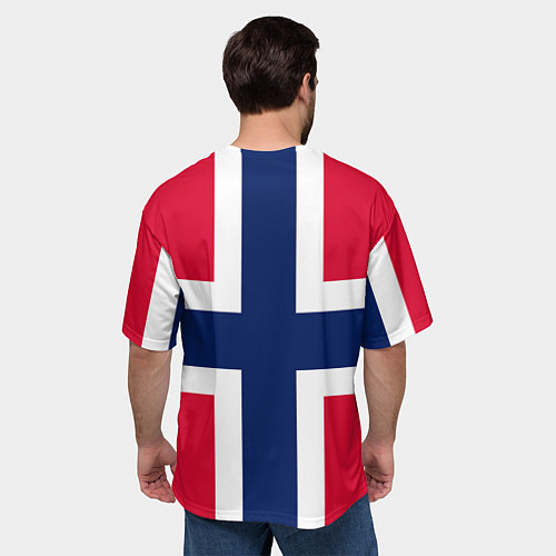 Мужская футболка оверсайз Норвегия Флаг и герб Норвегии / 3D-принт – фото 4