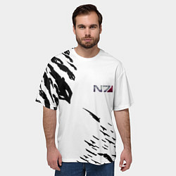 Футболка оверсайз мужская MASS EFFECT ПОСЛЕДНИЙ БОЙ БЕЛ, цвет: 3D-принт — фото 2