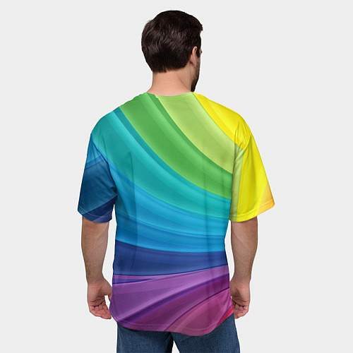 Мужская футболка оверсайз Радуга / 3D-принт – фото 4