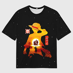 Футболка оверсайз мужская Манки Д Луффи пираты Соломенной Шляпы, цвет: 3D-принт