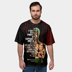 Футболка оверсайз мужская Зоро окровавленный One Piece, цвет: 3D-принт — фото 2