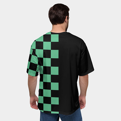 Мужская футболка оверсайз КОСТЮМ TANJIRO KAMADO ТАНДЖИРО / 3D-принт – фото 4