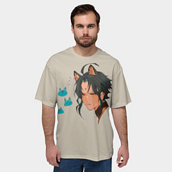Футболка оверсайз мужская Сяо из Genshin Impact, цвет: 3D-принт — фото 2