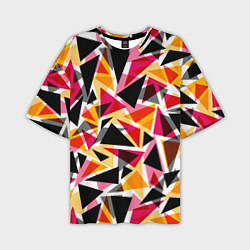 Футболка оверсайз мужская Разноцветные треугольники, цвет: 3D-принт