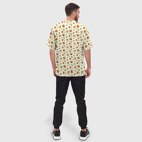 Мужская футболка оверсайз Яблоки и мёд / 3D-принт – фото 4