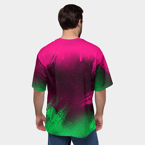 Мужская футболка оверсайз NEON HONDA НЕОН ХОНДА / 3D-принт – фото 4