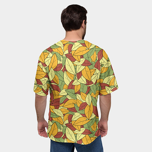Мужская футболка оверсайз Яркие осенние листья / 3D-принт – фото 4