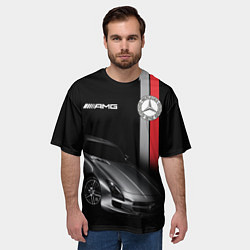 Футболка оверсайз мужская MERCEDES BENZ AMG, цвет: 3D-принт — фото 2