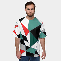 Футболка оверсайз мужская Абстрактный геометрический, цвет: 3D-принт — фото 2