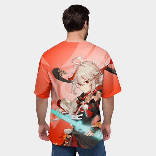 Мужская футболка оверсайз Genshin Impact, Кадзуха / 3D-принт – фото 4