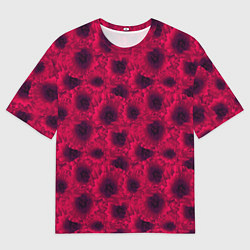 Мужская футболка оверсайз Красные маки