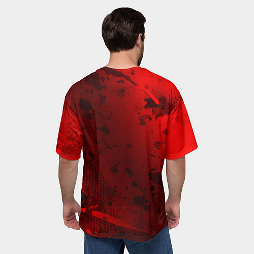 Мужская футболка оверсайз USSR - Серп и Молот - Краска / 3D-принт – фото 4