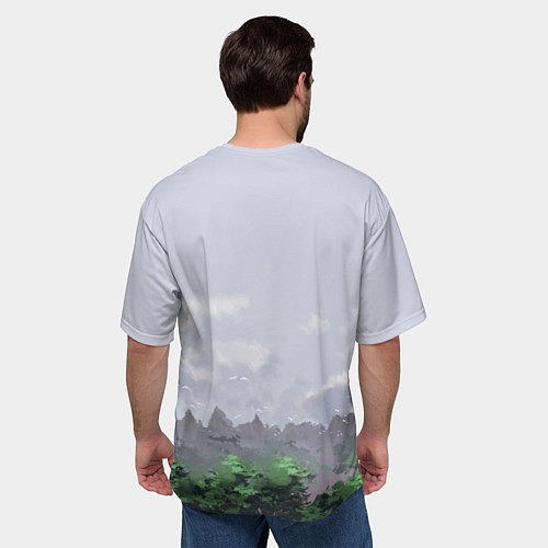 Мужская футболка оверсайз СИРЕНОГОЛОВЫЙ ЛЕС / 3D-принт – фото 4