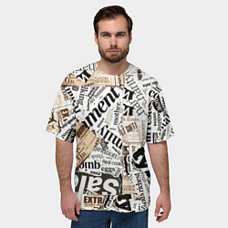 Футболка оверсайз мужская Газета, цвет: 3D-принт — фото 2