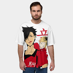 Футболка оверсайз мужская Куроо и Кенма, Haikyuu!!, цвет: 3D-принт — фото 2