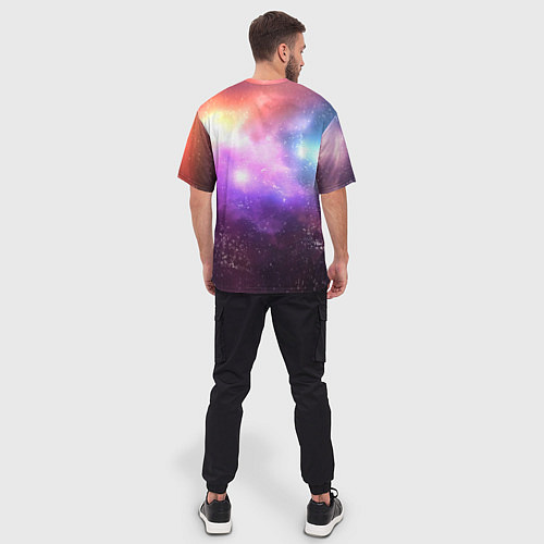 Мужская футболка оверсайз Космос, сияние и звезды / 3D-принт – фото 4