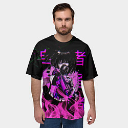 Футболка оверсайз мужская Аниме Девушка Киберпанк, цвет: 3D-принт — фото 2