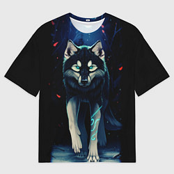 Футболка оверсайз мужская КРАСИВЫЙ ВОЛК, цвет: 3D-принт