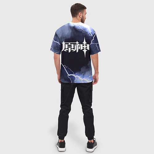 Мужская футболка оверсайз Genshin Impact Геншин Импакт спина Z / 3D-принт – фото 4