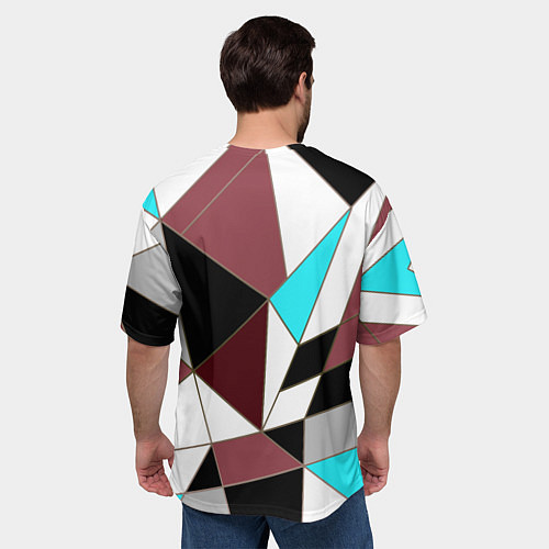 Мужская футболка оверсайз Геометрический узор / 3D-принт – фото 4