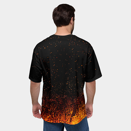 Мужская футболка оверсайз Ария в огне / 3D-принт – фото 4