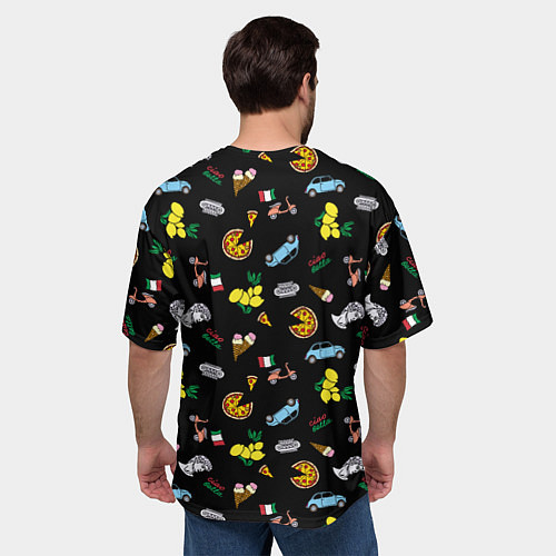 Мужская футболка оверсайз Итальянский паттерн / 3D-принт – фото 4