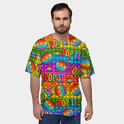 Футболка оверсайз мужская POP IT SMILE ПОП ИТ ПУПЫРКА, цвет: 3D-принт — фото 2