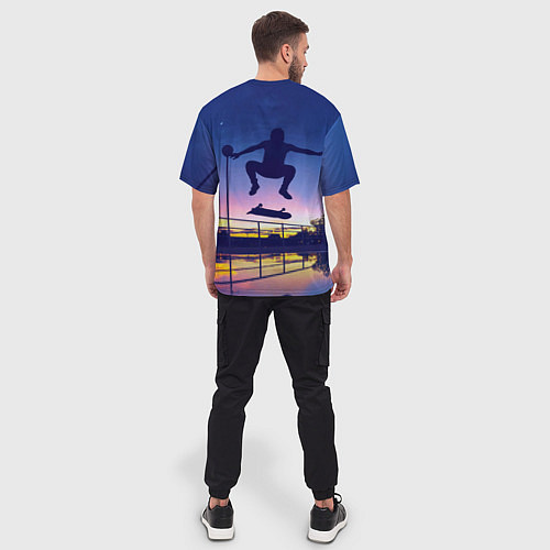 Мужская футболка оверсайз Skateboarding / 3D-принт – фото 4