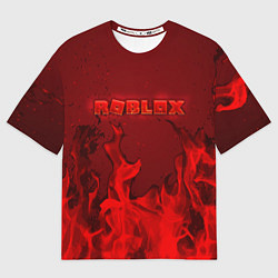 Футболка оверсайз мужская ROBLOX ОГОНЬ, цвет: 3D-принт