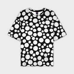 Футболка оверсайз мужская Черно-белый горох, цвет: 3D-принт