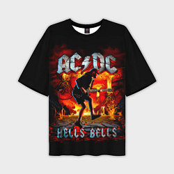 Футболка оверсайз мужская ACDC HELLS BELLS, цвет: 3D-принт