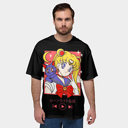 Футболка оверсайз мужская Сейлор Мун, цвет: 3D-принт — фото 2