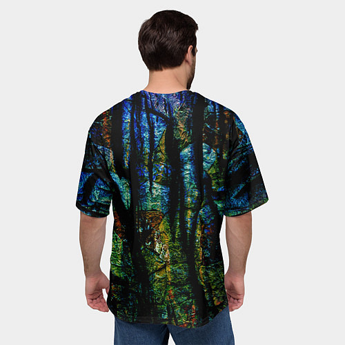 Мужская футболка оверсайз Разноцветная гора / 3D-принт – фото 4