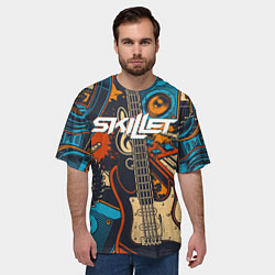Футболка оверсайз мужская Skillet Скиллет Z, цвет: 3D-принт — фото 2