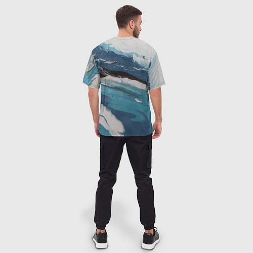 Мужская футболка оверсайз Волны океана / 3D-принт – фото 4
