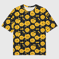 Футболка оверсайз мужская Психоделические смайлы, цвет: 3D-принт