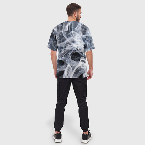 Мужская футболка оверсайз Графика дыма / 3D-принт – фото 4