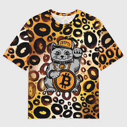Футболка оверсайз мужская BitCoin кот, цвет: 3D-принт