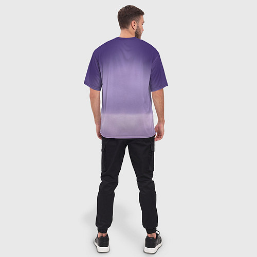 Мужская футболка оверсайз BTS Purple / 3D-принт – фото 4
