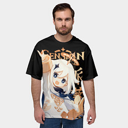 Футболка оверсайз мужская Паймон Genshin Impact, цвет: 3D-принт — фото 2